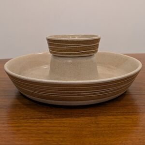 📼🇨🇦 Beautiful Vintage Ross Canada Ceramic Chip and Dip Bowl Set